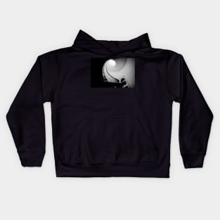 Black And White Spiral Staircase Kids Hoodie